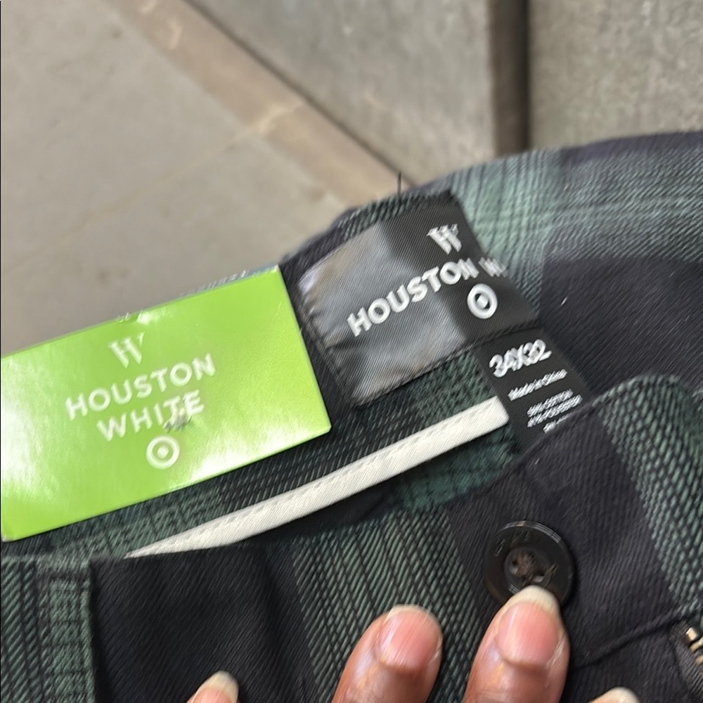 Men's Plaid Pants - Black and Green